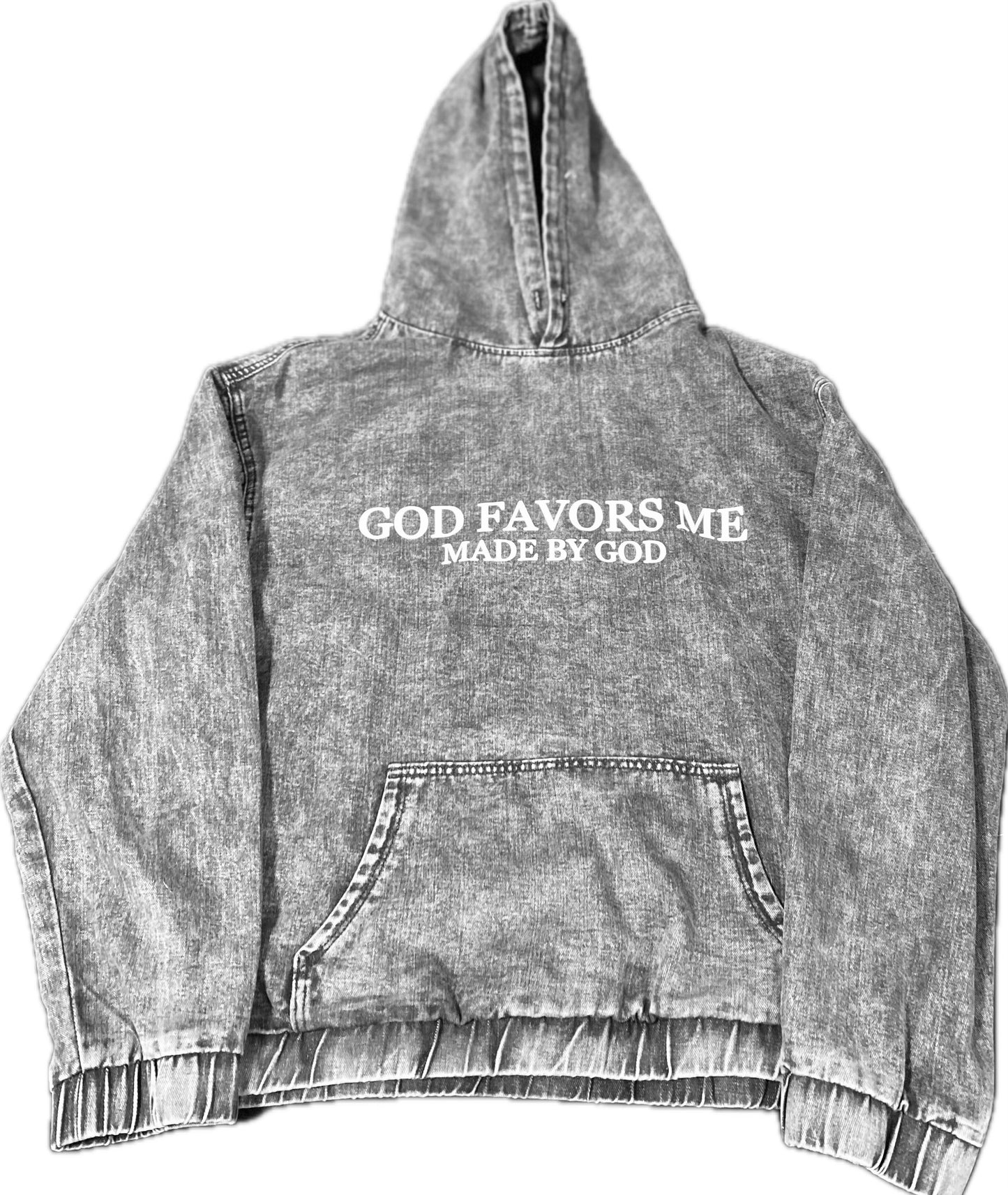 God Favors Me Denim Hoodie