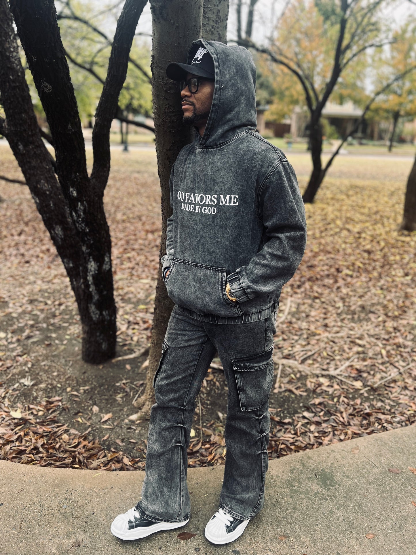 God Favors Me Denim Hoodie